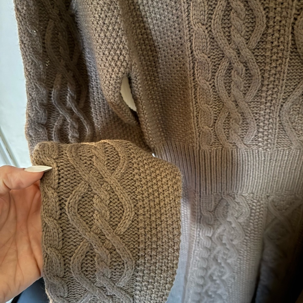 luvamia Cable Knit Ribbed A-Line Sweater Dress - Picture 4 of 5